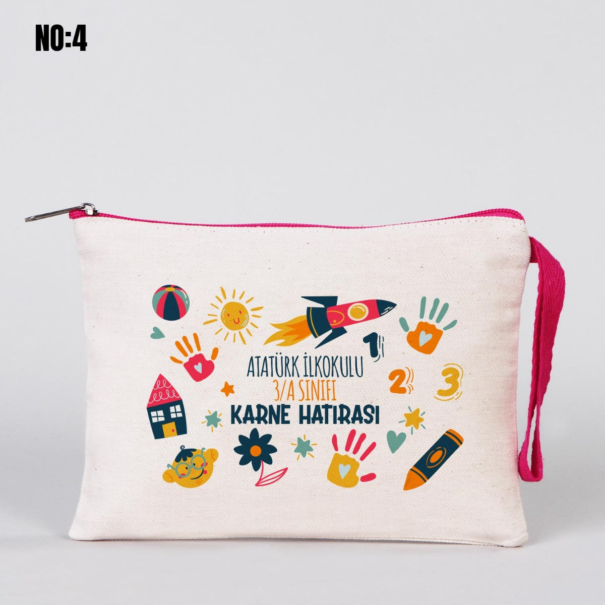 Karne Günü Renkli Fermuarlı Clutch - 21x15 cm (Özelleştirilebilir) - istecanta.com