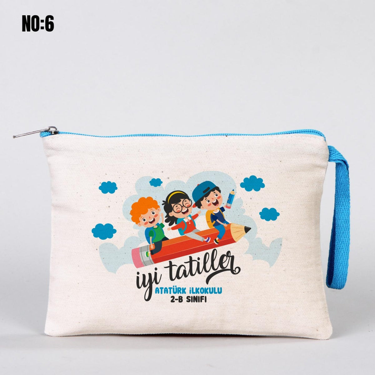 Karne Günü Renkli Fermuarlı Clutch - 21x15 cm (Özelleştirilebilir) - istecanta.com