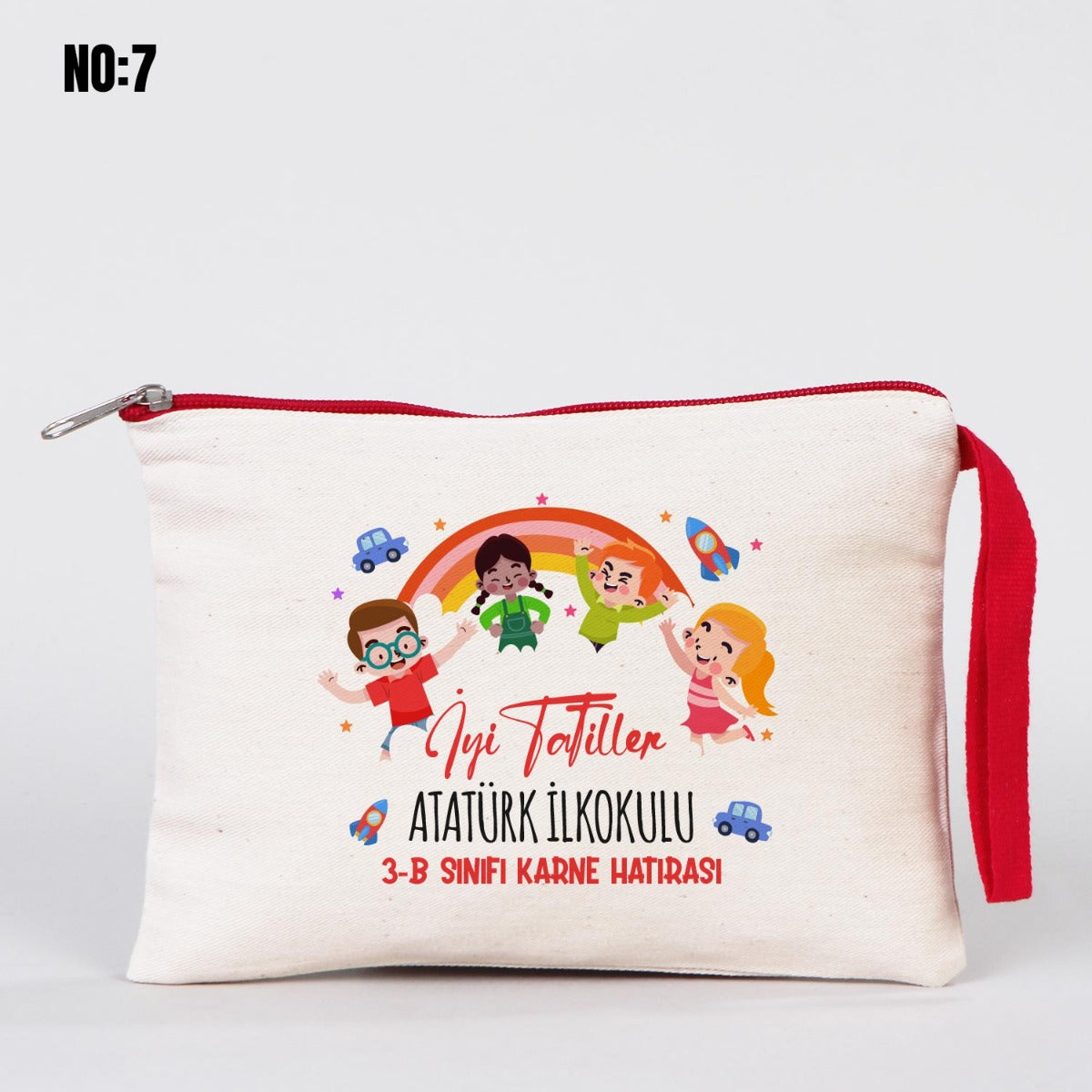 Karne Günü Renkli Fermuarlı Clutch - 21x15 cm (Özelleştirilebilir) - istecanta.com