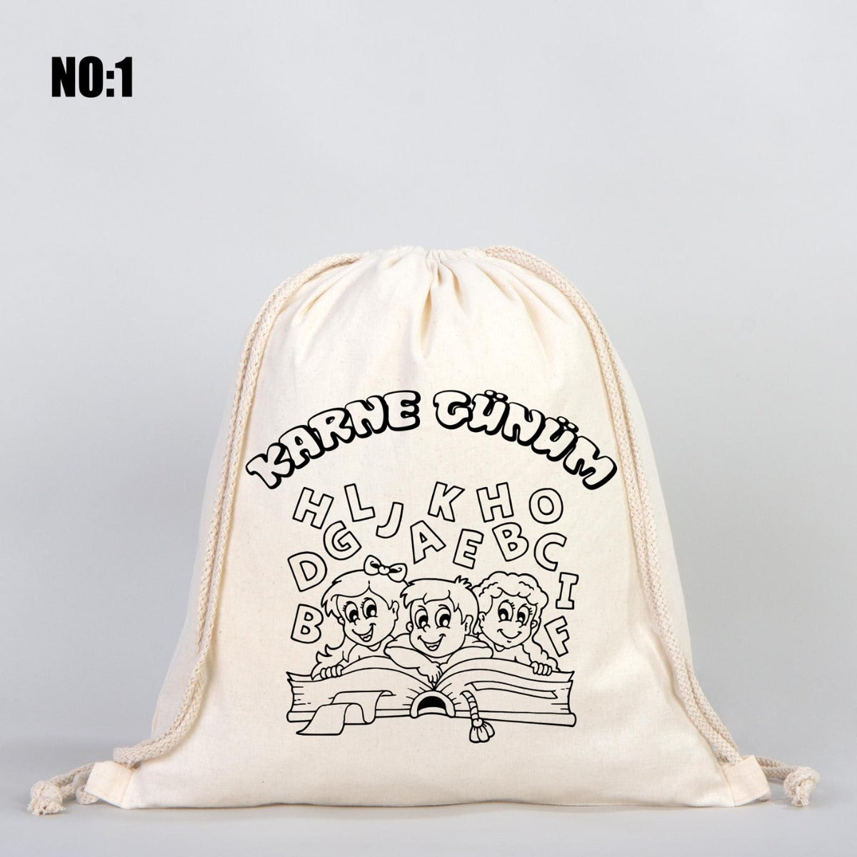 Karne Günü Boyanabilir Büzgülü Bez Çanta - 35x40 cm (Özelleştirilebilir) - istecanta.com