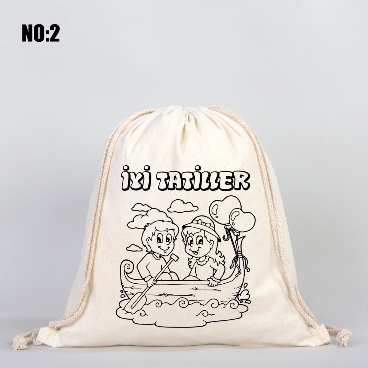 Karne Günü Boyanabilir Büzgülü Bez Çanta - 35x40 cm (Özelleştirilebilir) - istecanta.com