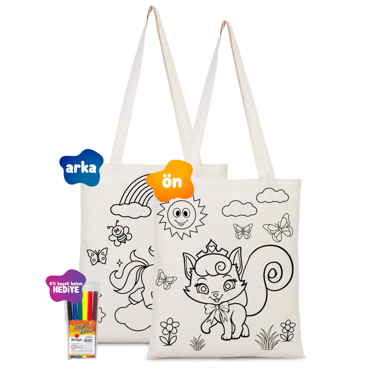 Unicorn- Kedi Boyanabilir Çanta - Kalemli - istecanta.com