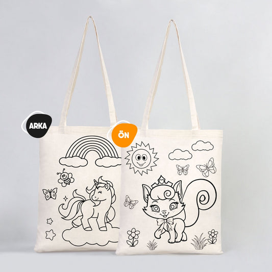 Bammerz Hambez 35X40 cm Kedi - Unicorn Boyama Çanta - istecanta.com