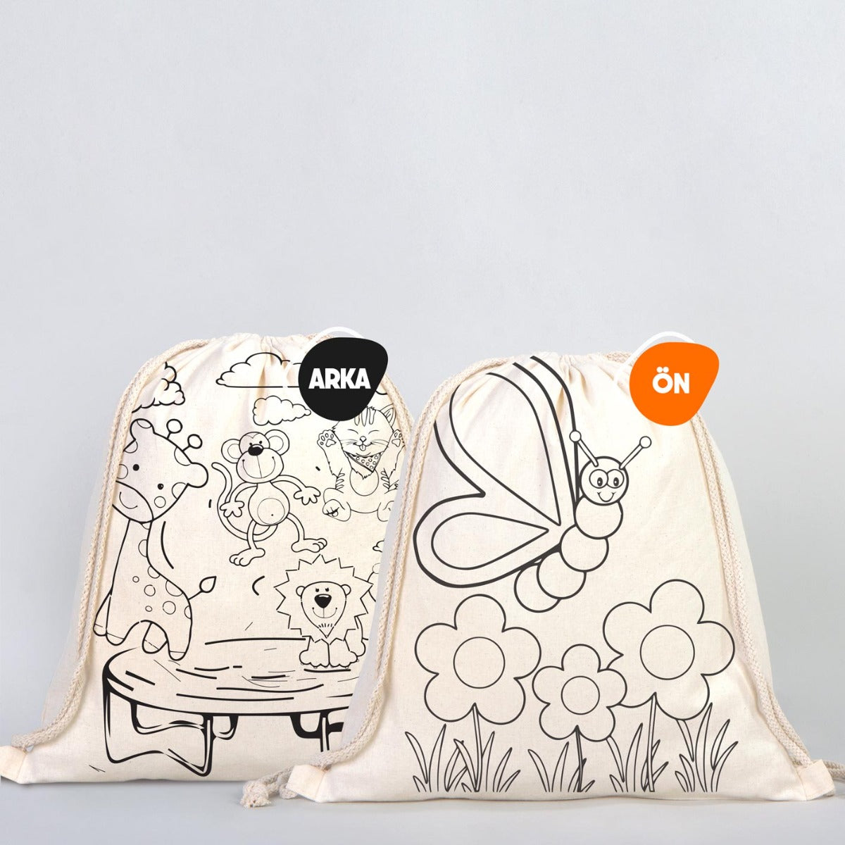 Bammerz Boyanabilir Büzgülü Bez Çanta Kelebek - Zıpzıp - istecanta.com