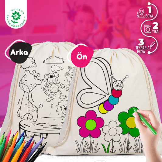 Bammerz Boyanabilir Büzgülü Bez Çanta Kelebek - Zıpzıp - istecanta.com