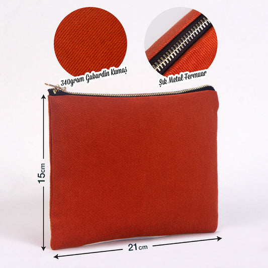 Star Clutch 21x15 Kiremit - Metal Fermuar - istecanta.com