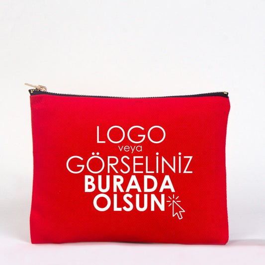 Star Clutch 21x15 Kırmızı - Metal Fermuar ( Özelleştirilebilir ) - istecanta.com