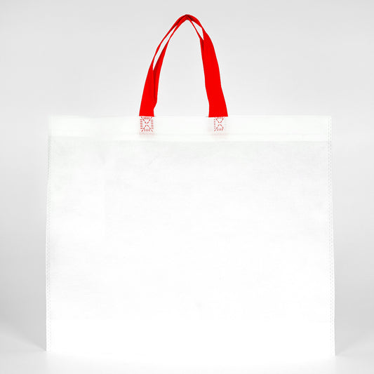 Tela Çanta Ultrasonik - Kırmızı Kulplu - Taban Körüklü 45x36x10cm - istecanta.com