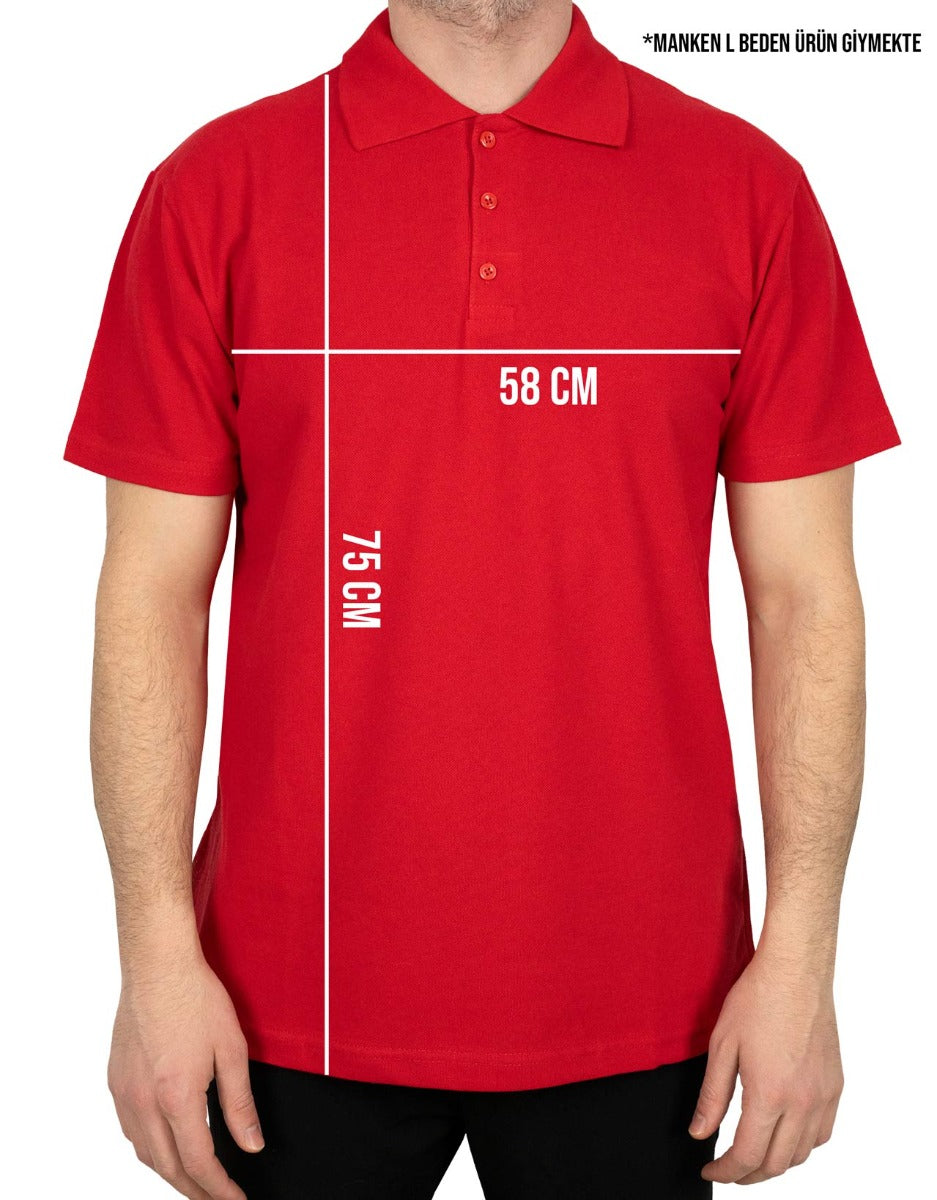 Polo Yaka Kırmızı Tişört - Dijital Baskılı - istecanta.com