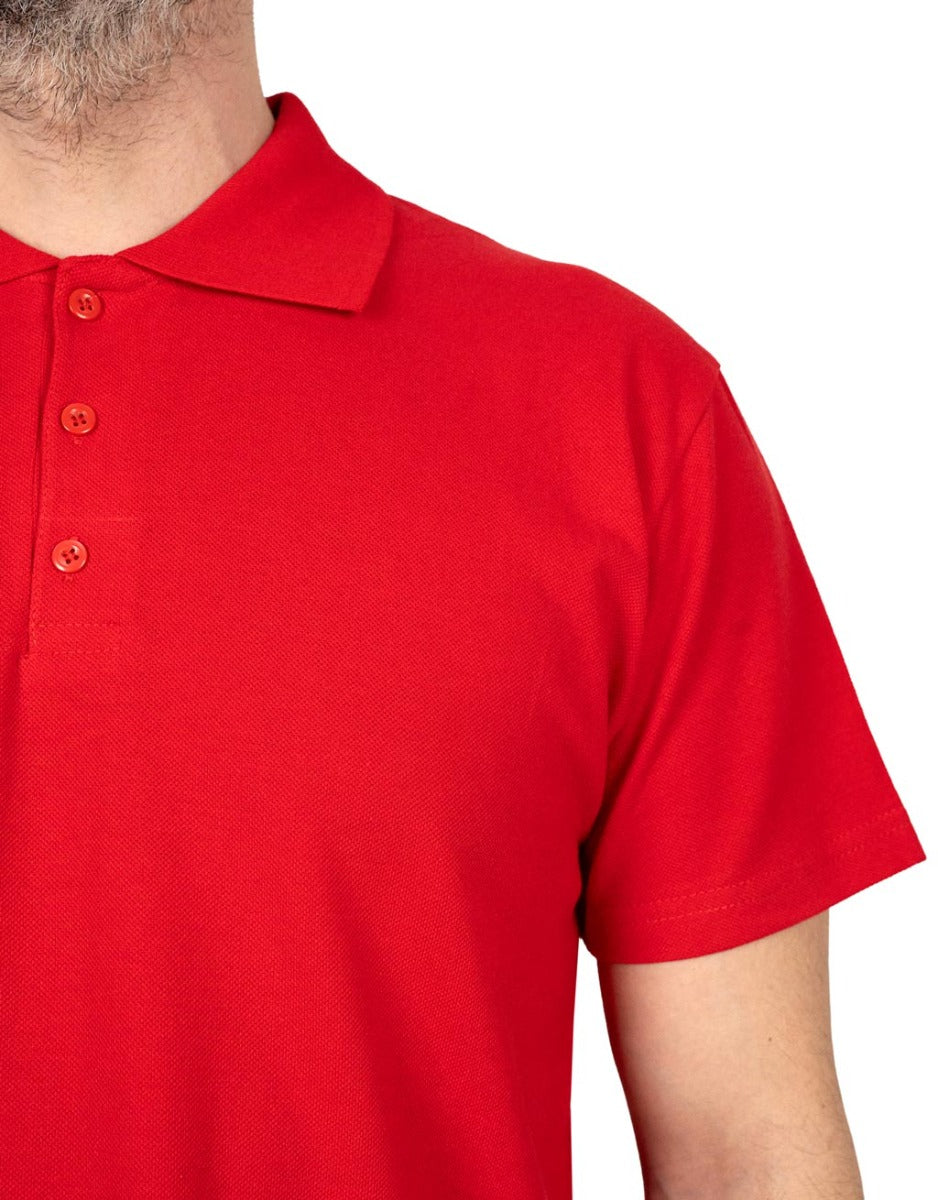 Polo Yaka Kırmızı Tişört - Dijital Baskılı - istecanta.com