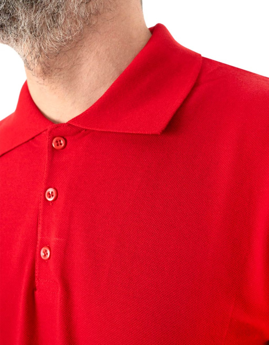 Polo Yaka Kırmızı Tişört - Dijital Baskılı - istecanta.com