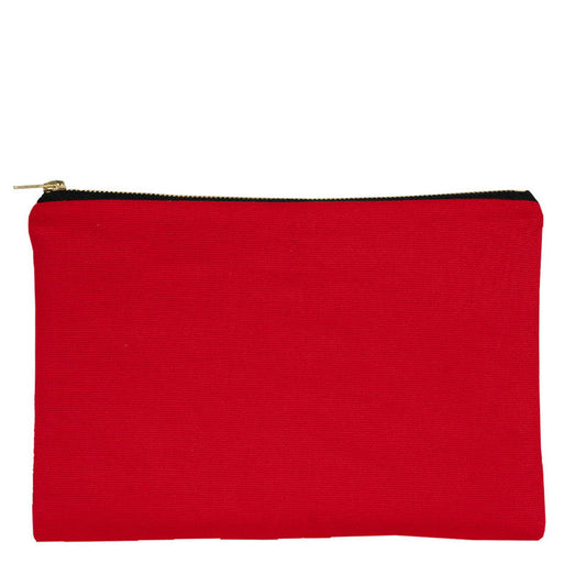 Prime Clutch - Metal Fermuar Kanvas Çanta (25x18) Kırmızı
