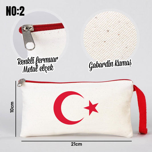 29 Ekim Renkli Fermuarlı Kalemlik Çanta, 21x10 cm - istecanta.com