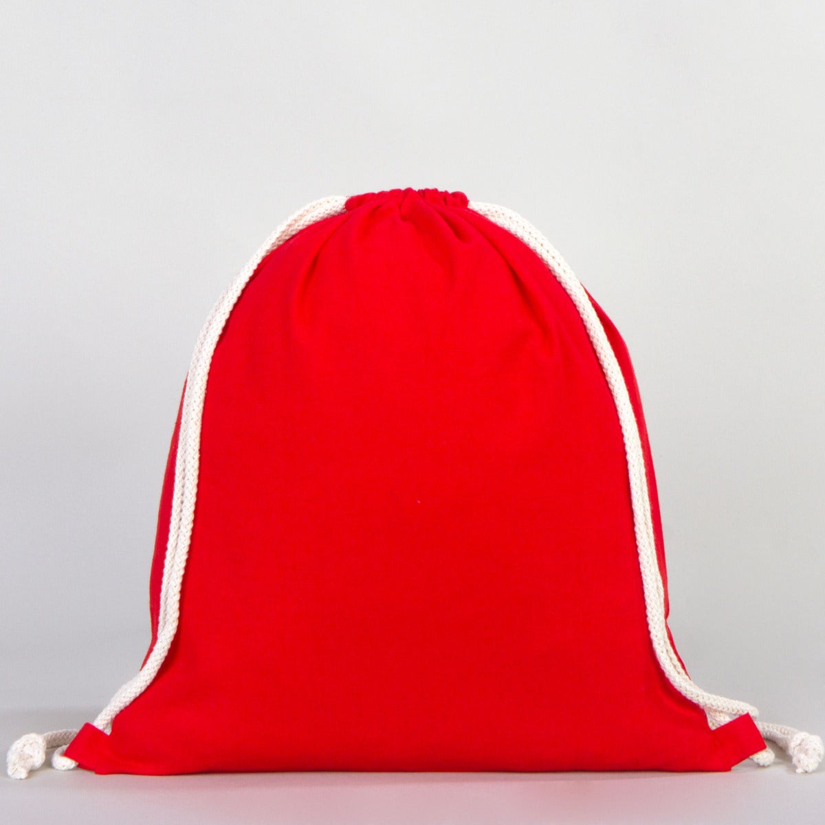 Ham Bez Kırmızı İp Büzgülü Sırt Çanta - 35x40 cm (Küçük Boy) - istecanta.com