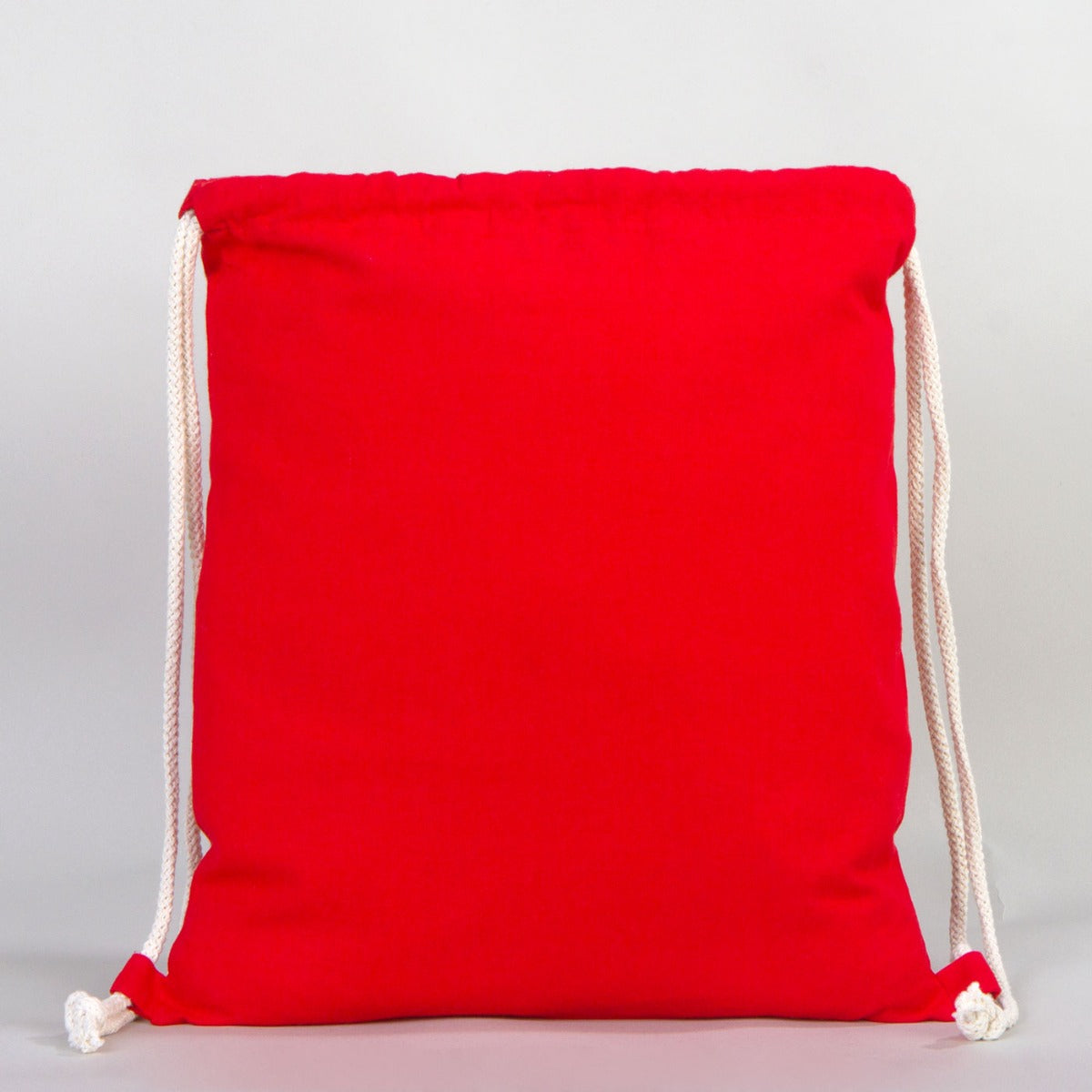 Ham Bez Kırmızı İp Büzgülü Sırt Çanta - 35x40 cm (Küçük Boy) - istecanta.com