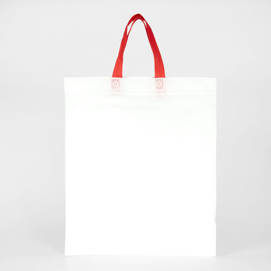 Tela Çanta Ultrasonik - Kırmızı Kulplu - 35x40cm (Körüksüz) - istecanta.com