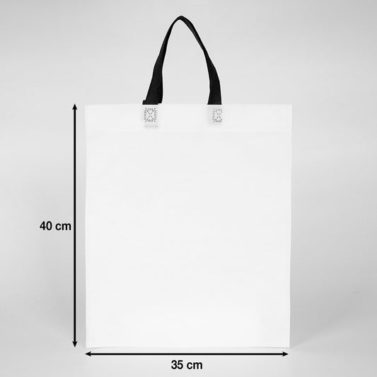 Tela Çanta Ultrasonik - Siyah Kulplu - 35x40cm (Körüksüz) - istecanta.com