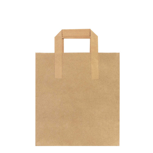 Düz Saplı Kraft Çanta - 25x27x15 cm - istecanta.com