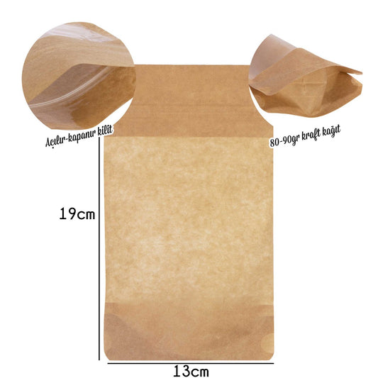 Kraft Pencereli Doyback Kilitli - 13x19cm - istecanta.com