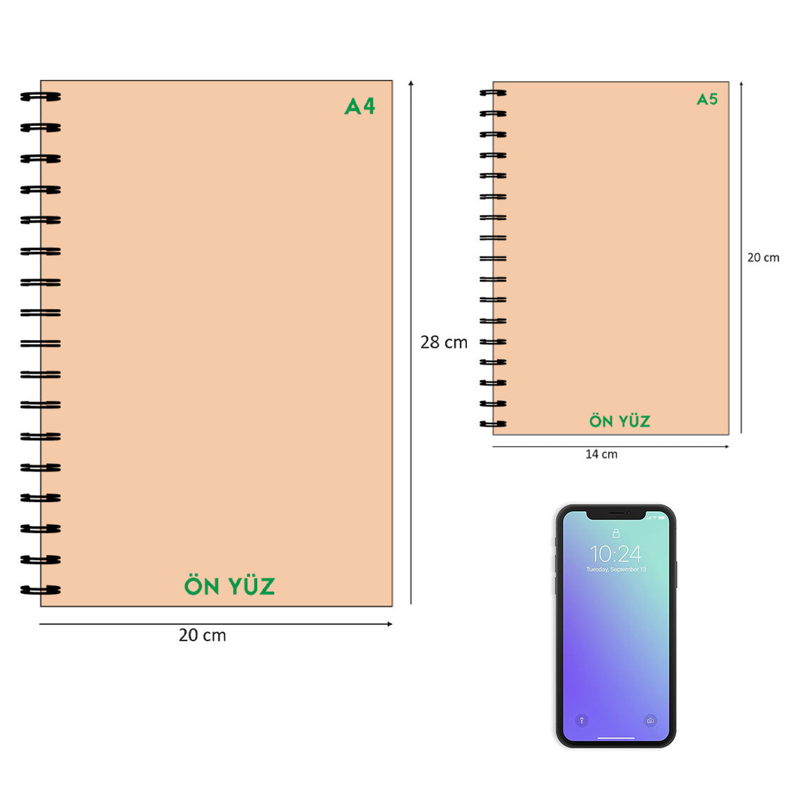 Kraft Metal Spiralli Defter - istecanta.com