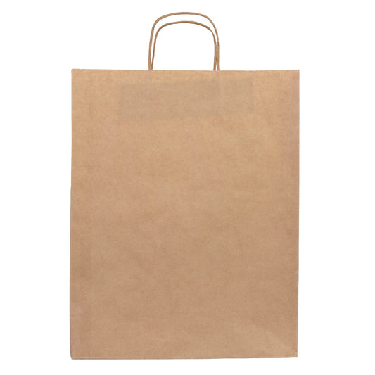 Burgu Saplı Kraft Kağıt Çanta - 32x12x41 cm - istecanta.com