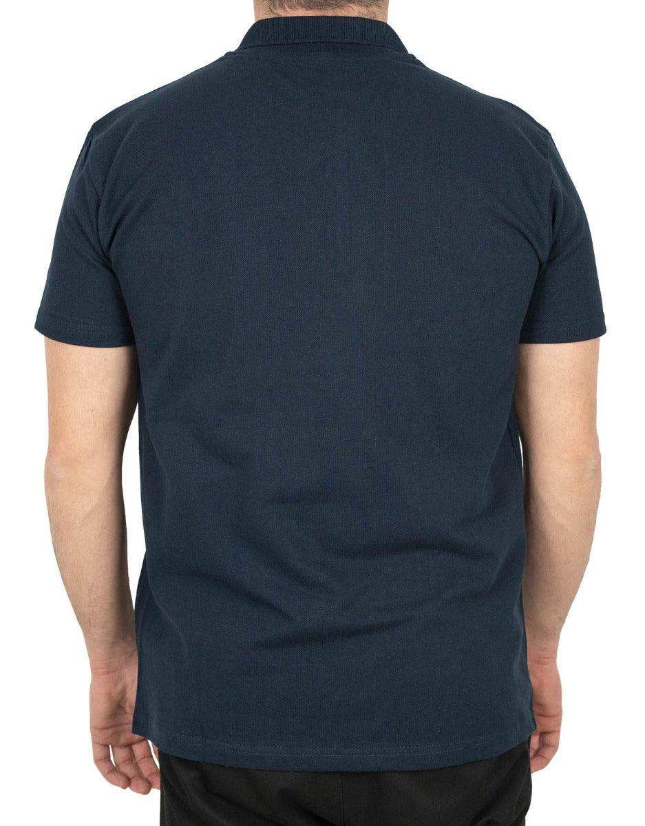 Polo Yaka Lacivert Tişört - Baskılı - istecanta.com