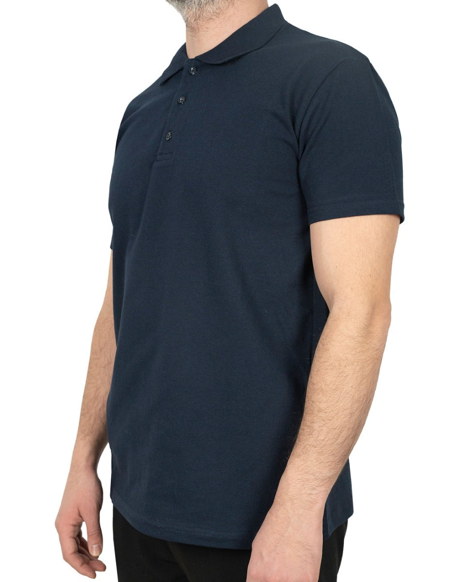 Polo Yaka Lacivert Tişört - Baskılı - istecanta.com