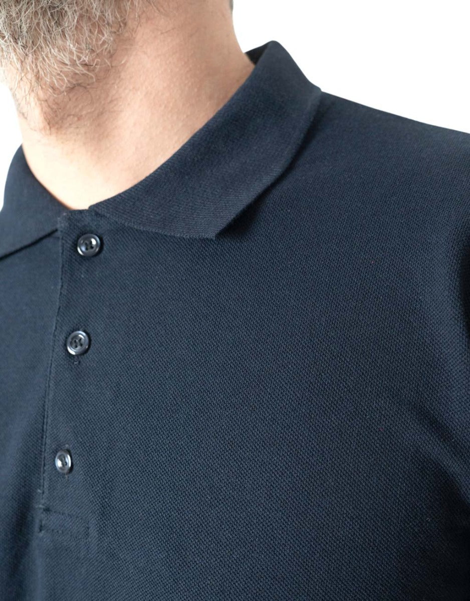 Polo Yaka Lacivert Tişört - Baskılı - istecanta.com