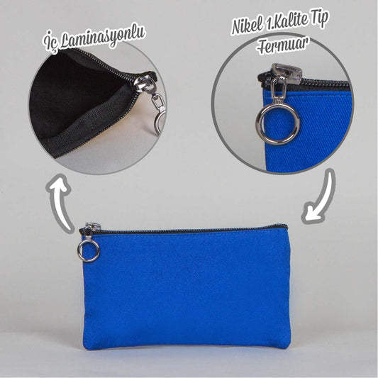 Gala Kalemlik Clutch Saks Mavi Renk 18x10 cm - istecanta.com