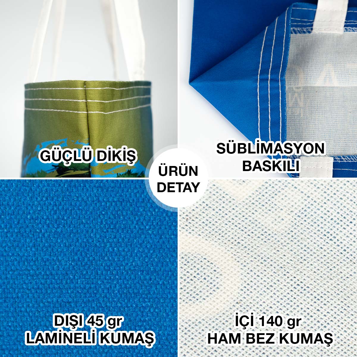 Süblimasyon Bez Çanta Lamineli - Tam Zemin 35x40cm - istecanta.com