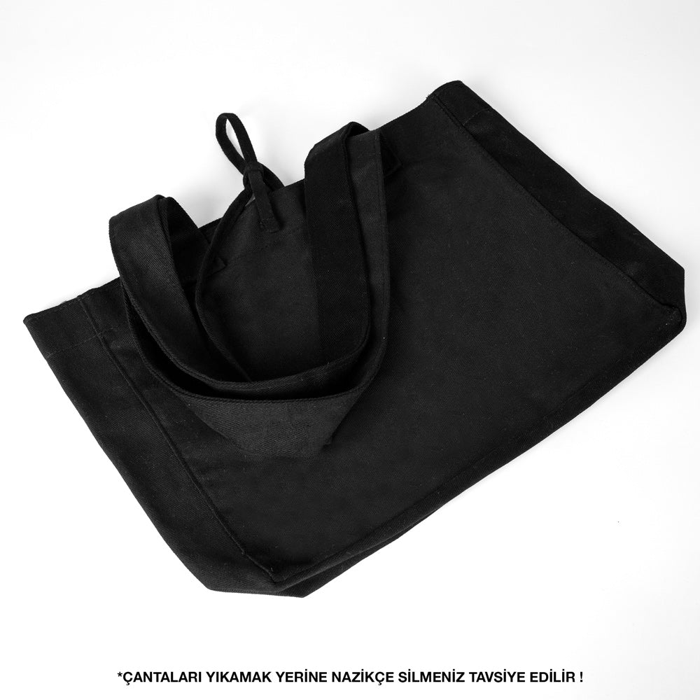 Medium City Soft Kumaş Çanta - Siyah - 35x30x10 cm - istecanta.com