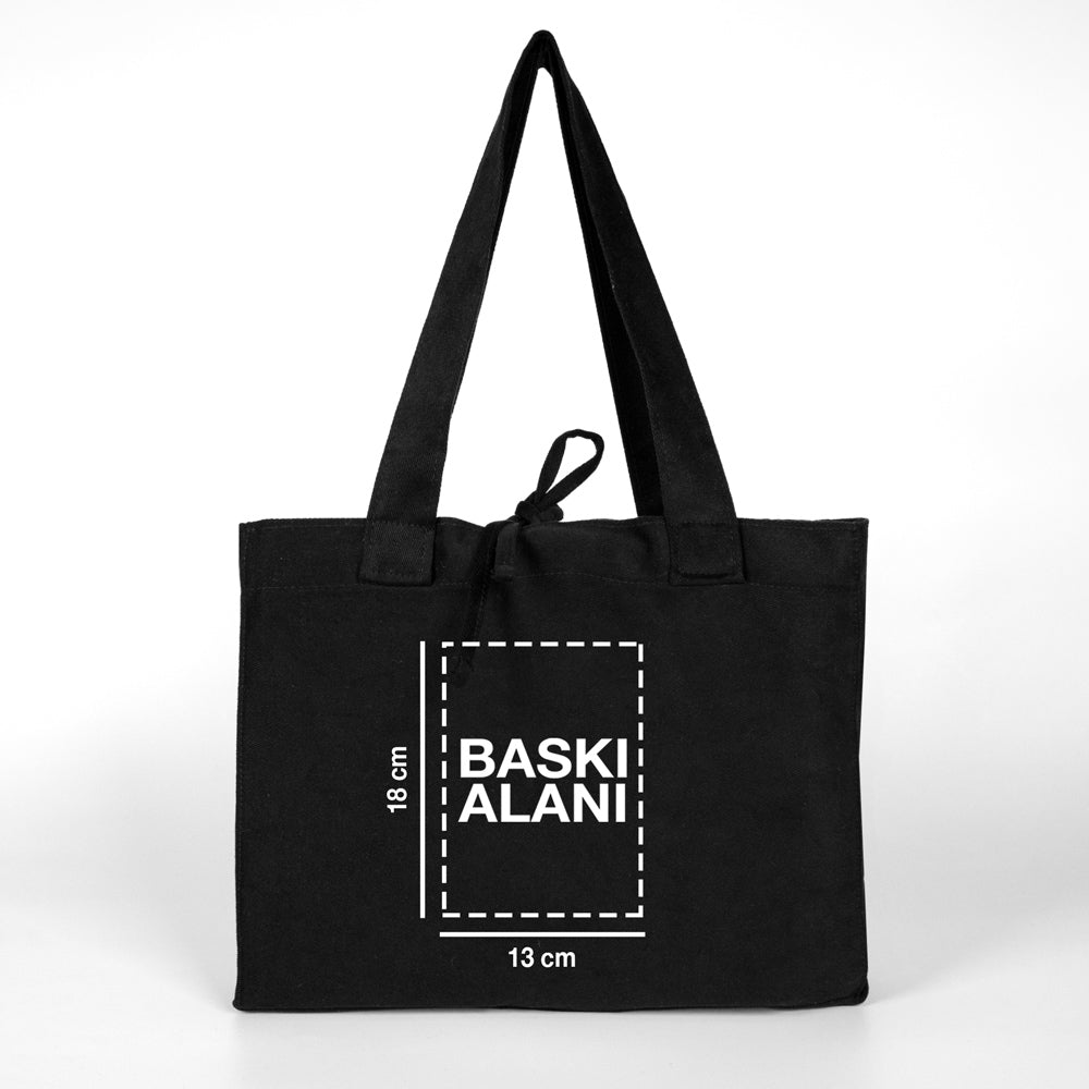 Dünya Kadınlar Günü 8 Mart'a Özel Medium City Soft Kumaş Çanta - Siyah - 35x30x10 cm (Özelleştirilebilir) - istecanta.com