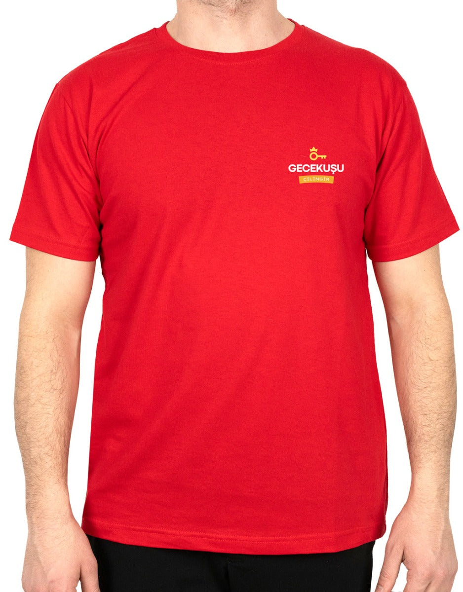 Basic T-shirt Kırmızı - Baskılı - istecanta.com