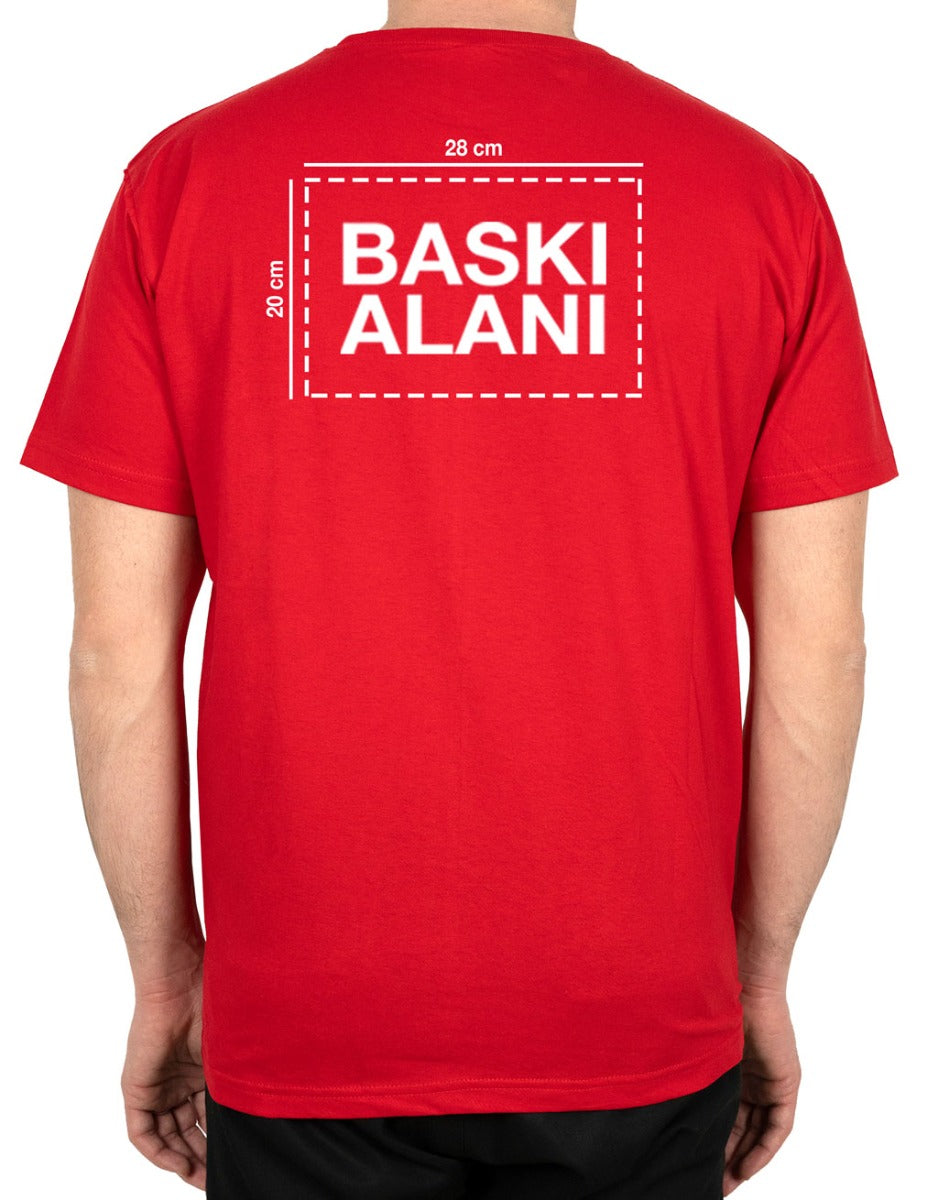 Basic T-shirt Kırmızı - Baskılı - istecanta.com