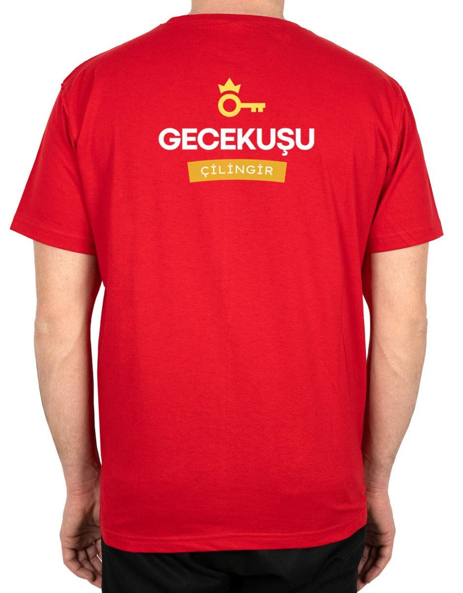 Basic T-shirt Kırmızı - Baskılı - istecanta.com