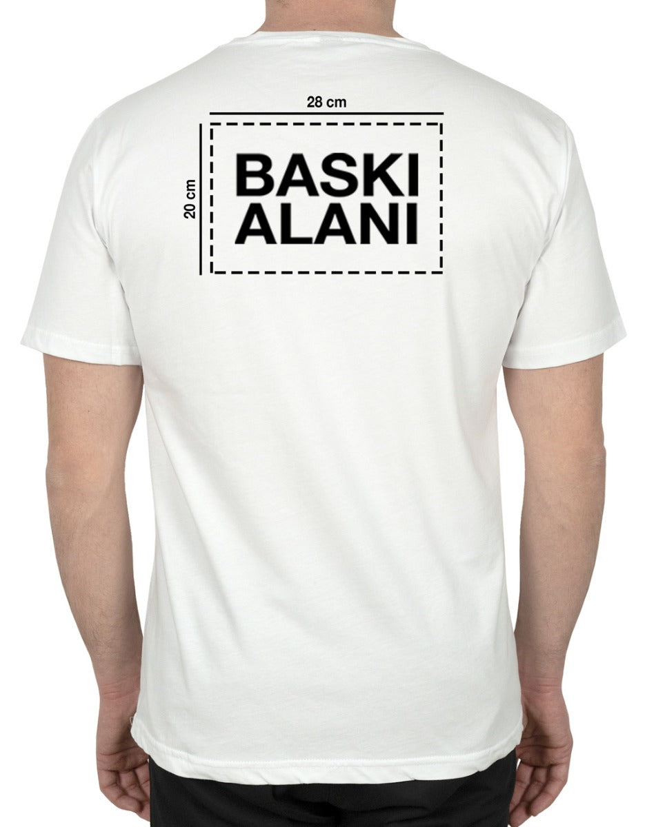 Basic T-shirt Beyaz - Baskılı (Özelleştirilebilir) - istecanta.com