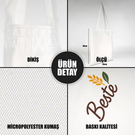 Baskısız Micro Polyester Çanta Toptan – Beyaz Promosyon Çanta - detay görünüm
