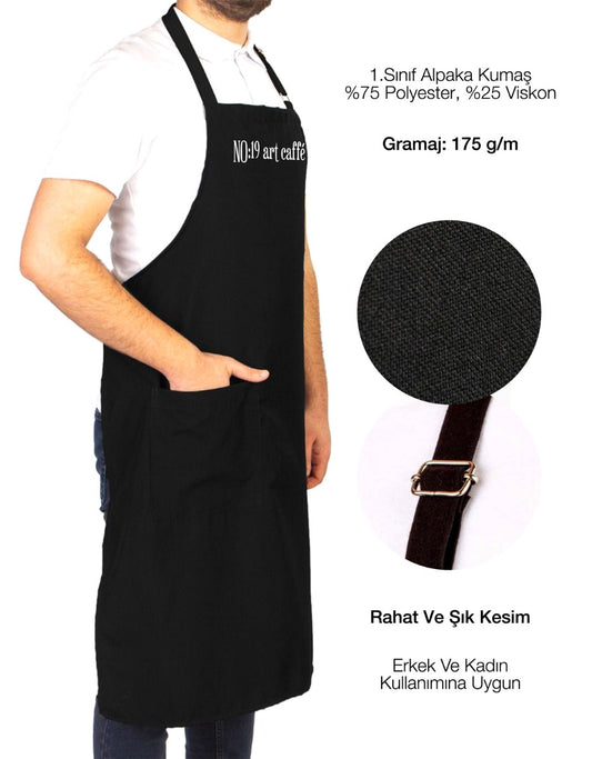 Mutfak Önlüğü - Siyah Ayarlanabilir (Özelleştirilebilir) - istecanta.com