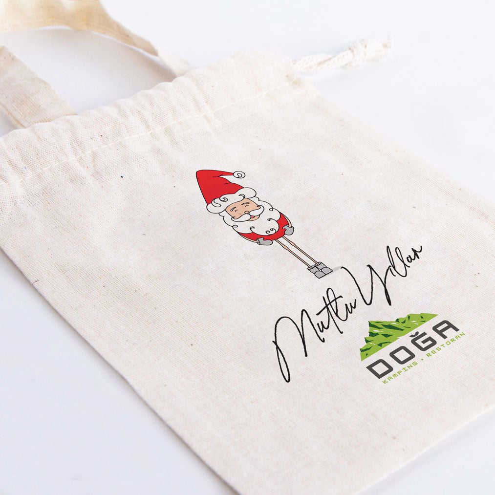 Yılbaşı Bez Kese Modelleri - Mutlu Yıllar 15,5x20 cm Tek Tutma Kısa Kulp (Özelleştirilebilir) - istecanta.com