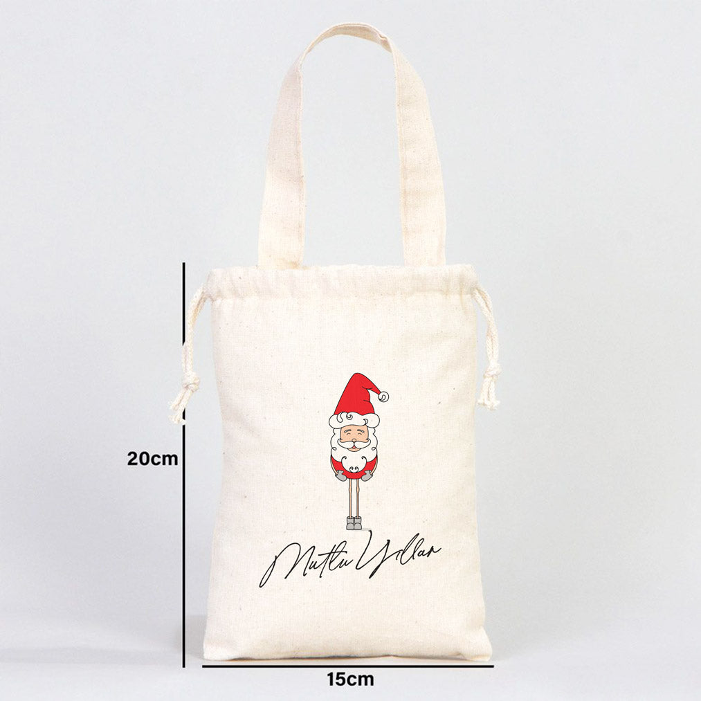 Yılbaşı Bez Kese Modelleri - Mutlu Yıllar 15,5x20 cm Tek Tutma Kısa Kulp (Özelleştirilebilir) - istecanta.com