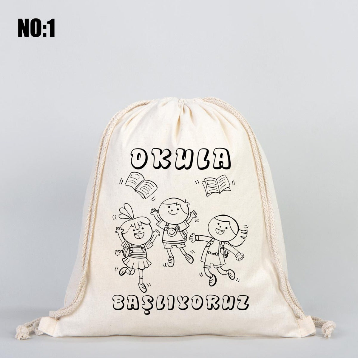 Okula Hoşgeldin Boyanabilir Çanta - istecanta.com