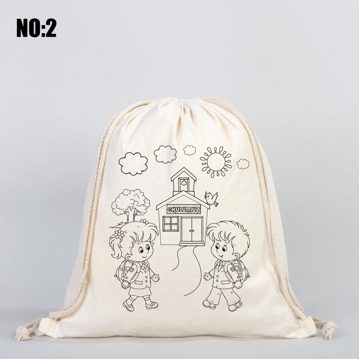 Okula Hoşgeldin Boyanabilir Çanta - istecanta.com