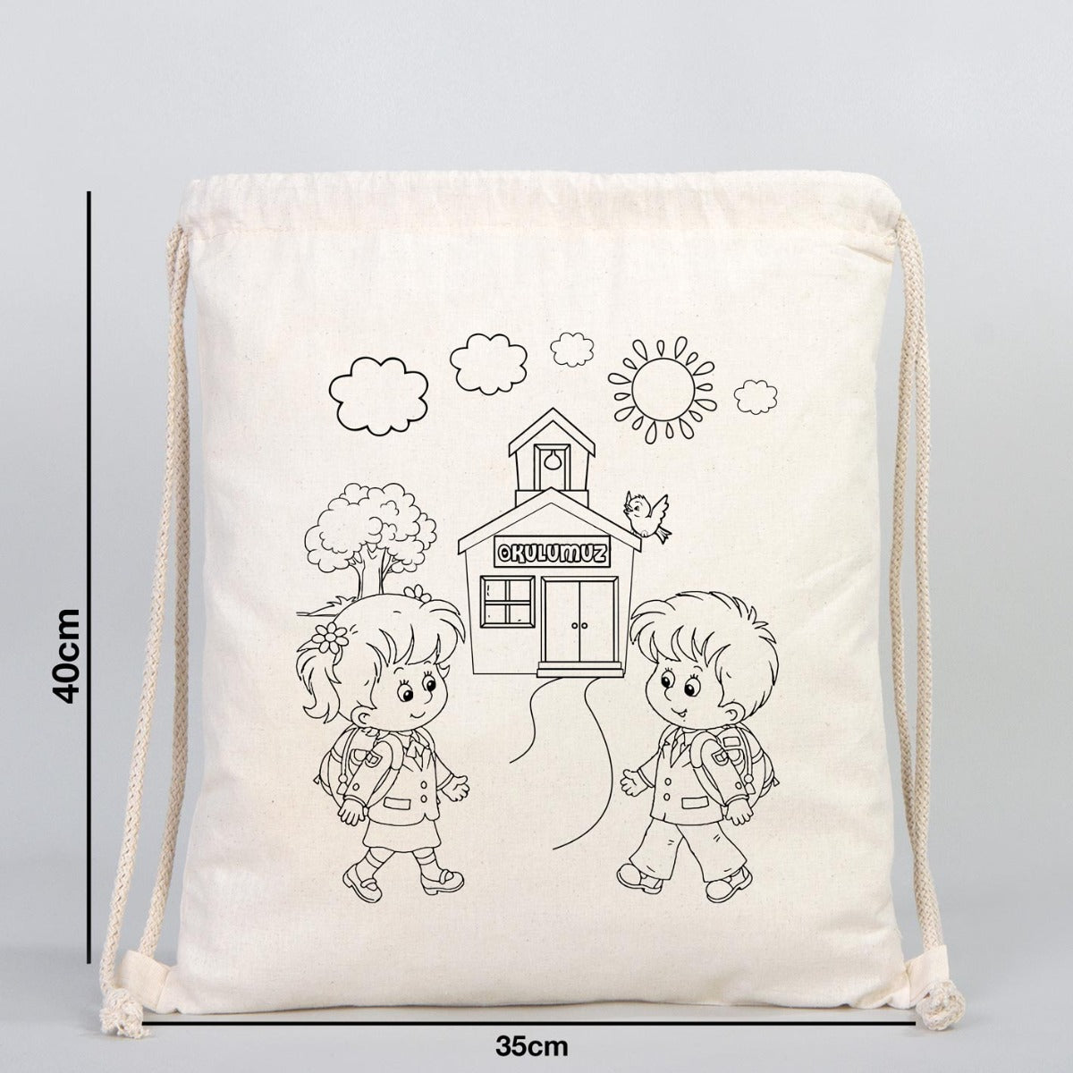 Okula Hoşgeldin Boyanabilir Çanta - istecanta.com