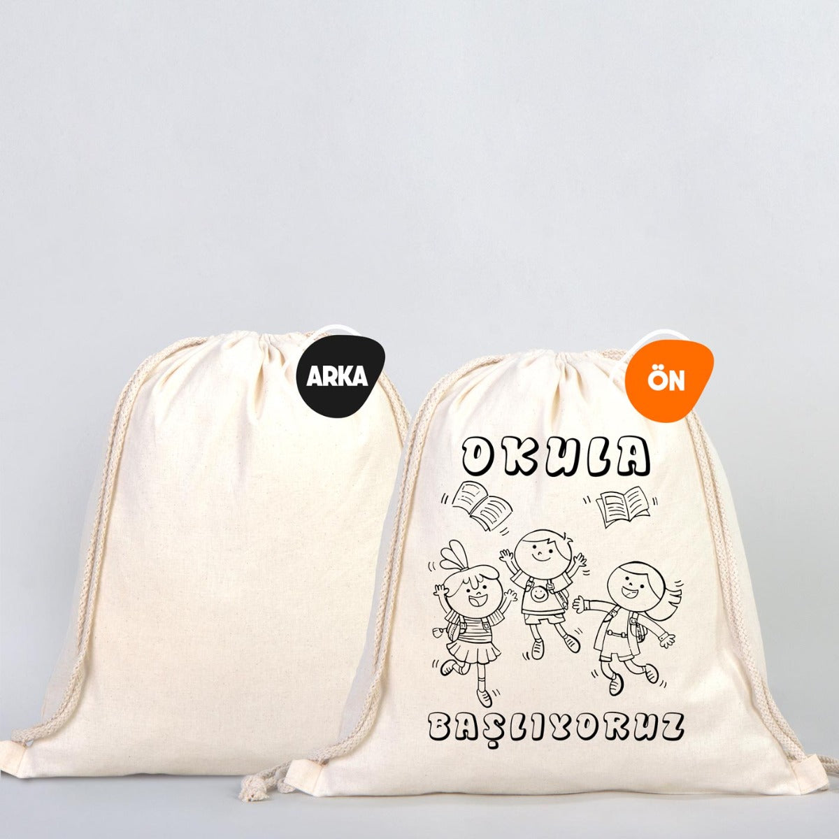 Okula Hoşgeldin Boyanabilir Çanta - istecanta.com