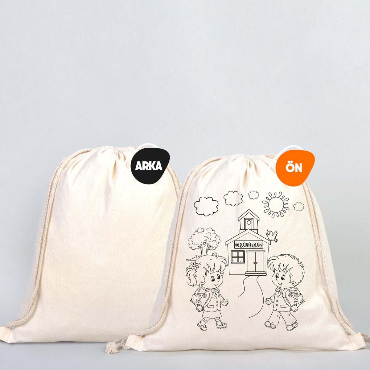 Okula Hoşgeldin Boyanabilir Çanta - istecanta.com