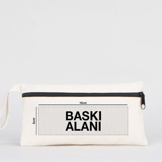 Önden Fermuarlı Bez Kalemlik 21x10 cm (Özelleştirilebilir) - istecanta.com