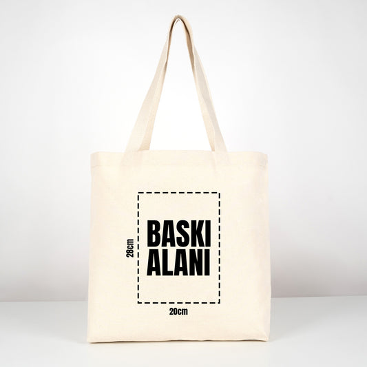 Baskılı Kanvas Alışveriş & Plaj & Geniş Hacim Çanta - 48x41x10 cm İç cep Örgü Kulp (Özelleştirilebilir)