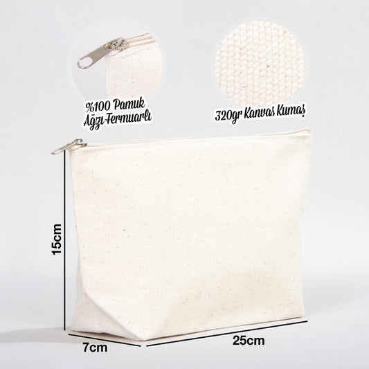 Kanvas Makyaj Çantası - Körüklü 25x15x7 cm - istecanta.com