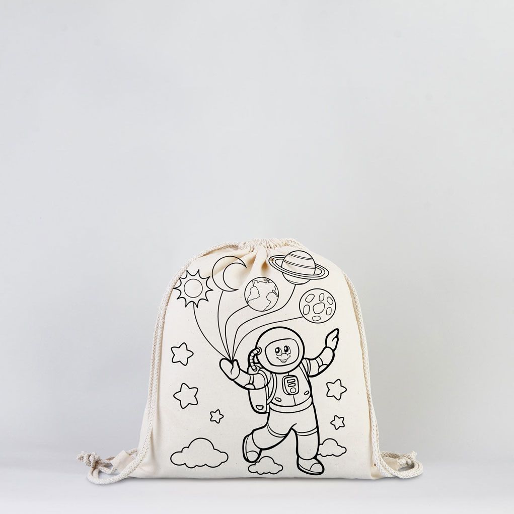 Büzgülü Çanta Hobi Boyama Set 2 - 20 Adet Boyanabilir Büzgülü Çanta / 4 Adet Keçeli Kalem 12'li - istecanta.com