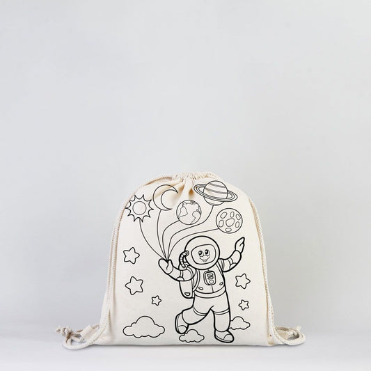 Büzgülü Çanta Hobi Boyama Set 2 - 20 Adet Boyanabilir Büzgülü Çanta / 4 Adet Keçeli Kalem 12'li - istecanta.com